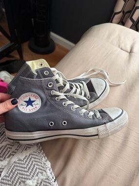 Converse Gray High Top Sneakers with White Accents